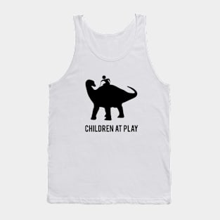 Children at Play Riding a Dinosaur Shirt Tank Top